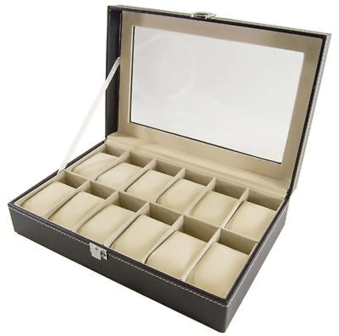 Leather Watch Box Case Holder Organizer Storage Box for Watches Display Best Gift 6/10/12 Grid