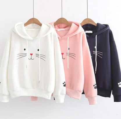 Pack of 1 Cute Cat Pullover Hoodie for Girls