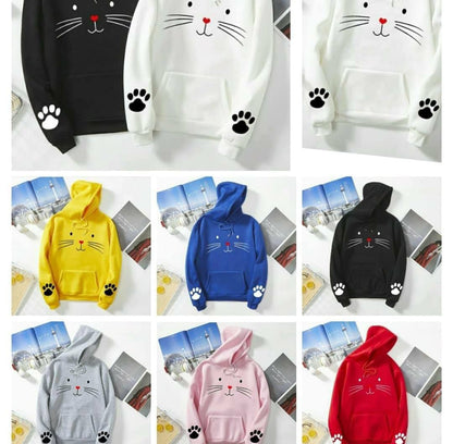 Pack of 1 Cute Cat Pullover Hoodie for Girls