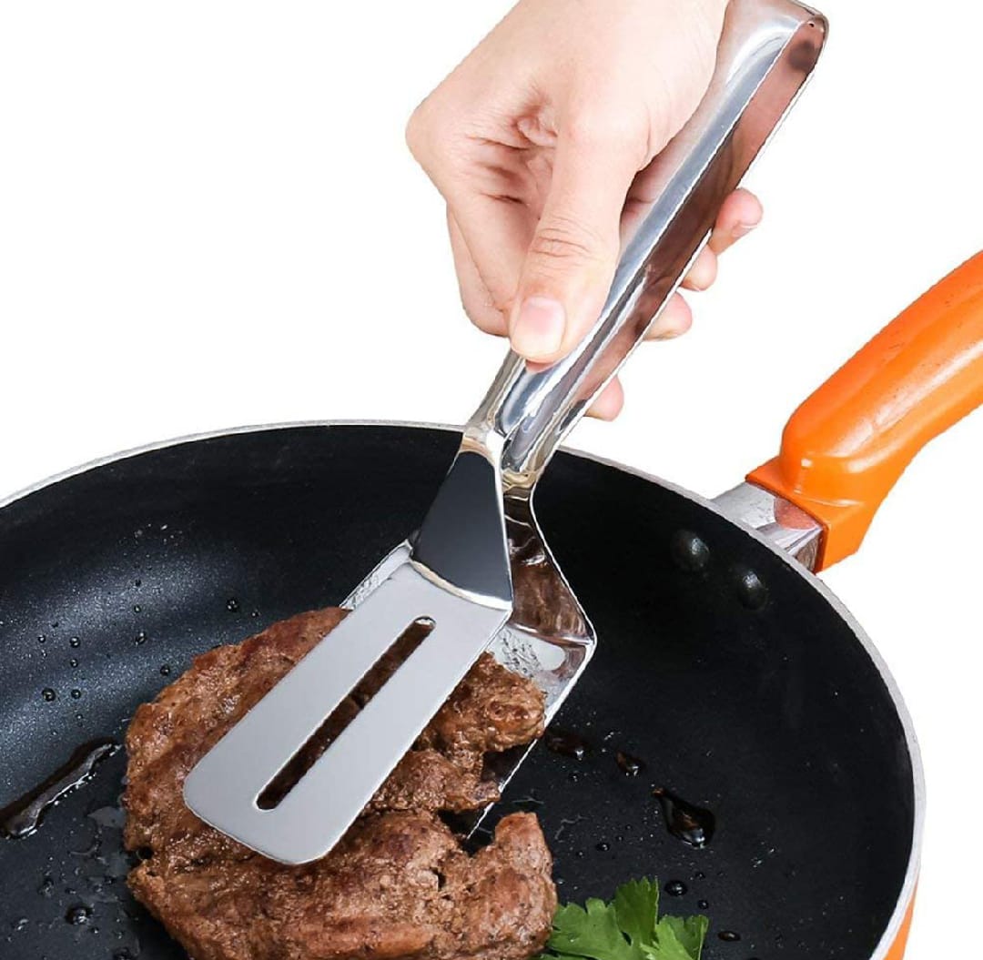 Multifunctional Stainless Steel Food Flipping Steak Clamps Spatula Spatula Tongs Clip Beefsteak 3-in-1 Cooking Tong Double Sided