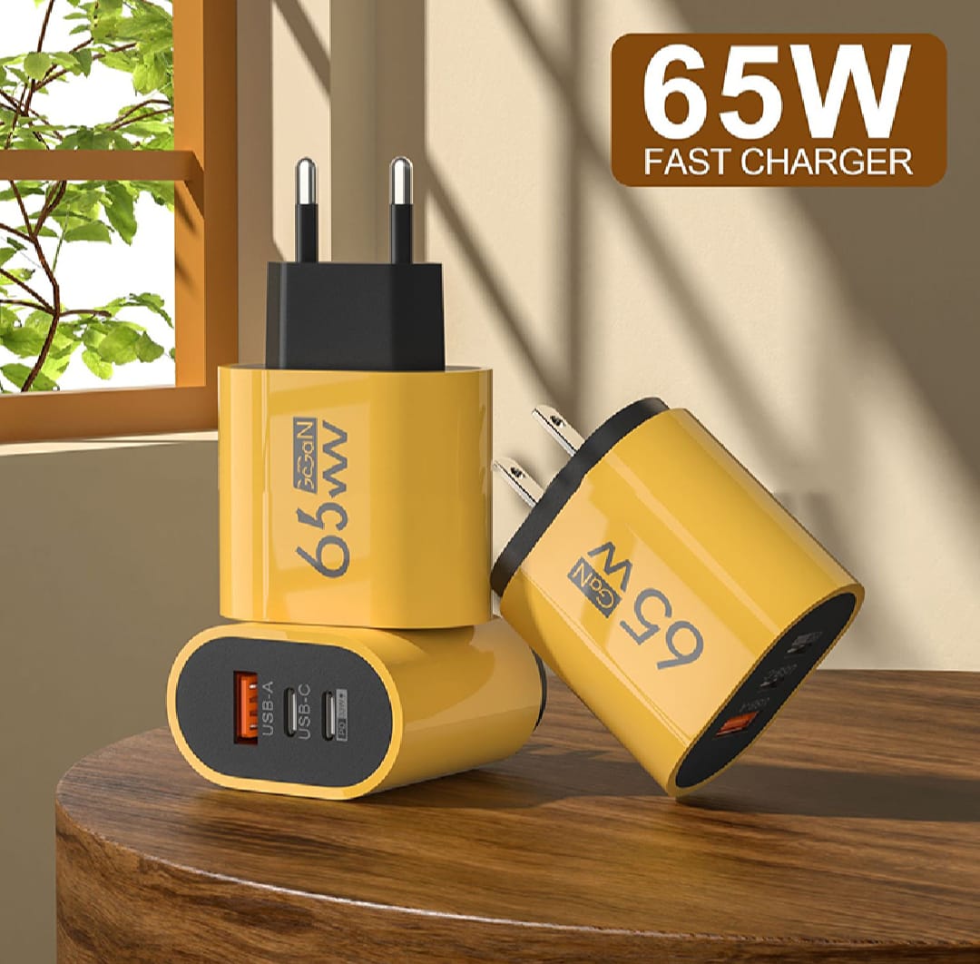 65W GaN Charger PD Fast Charge Type C USB Charger Phone Adapter 3 Port Wall Quick Charger