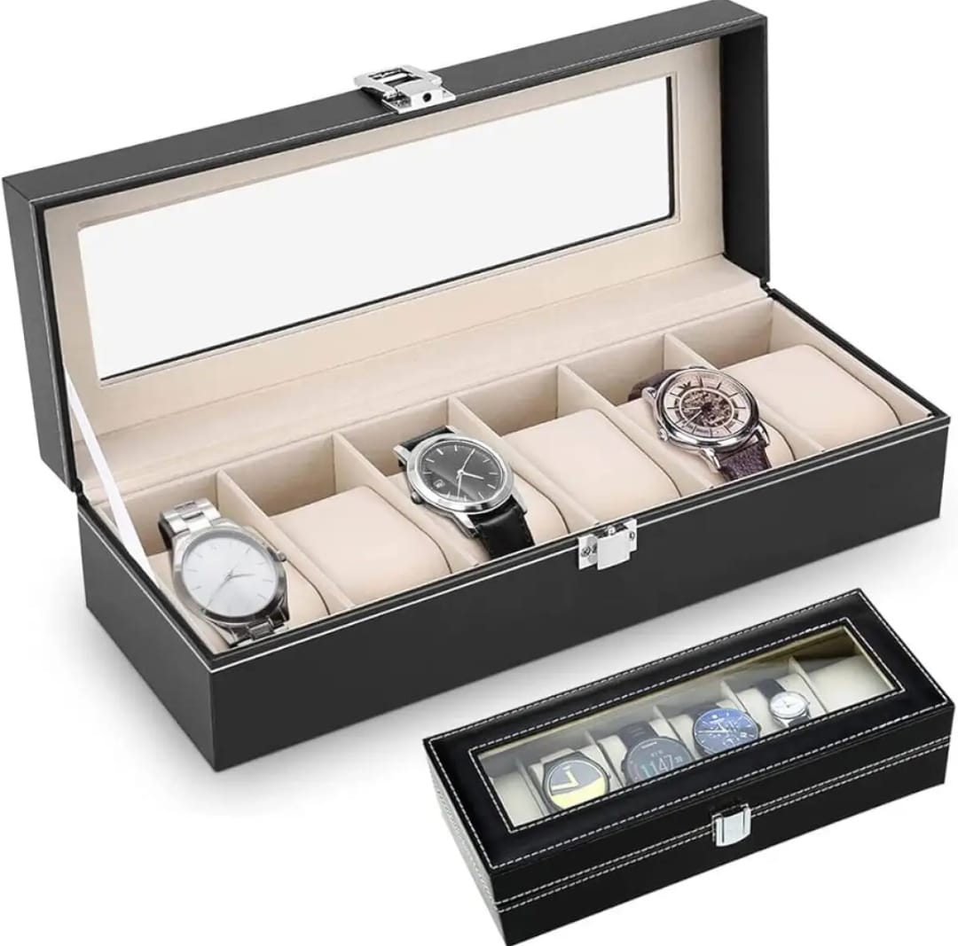 Leather Watch Box Case Holder Organizer Storage Box for Watches Display Best Gift 6/10/12 Grid