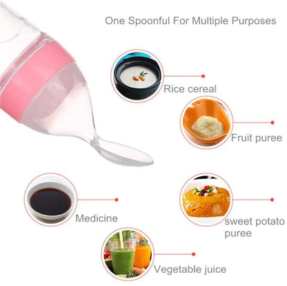 Pack of 4 Baby Silicone Spoon Feeder - Fruit Pacifier - Knee Pads - U Shape Brush