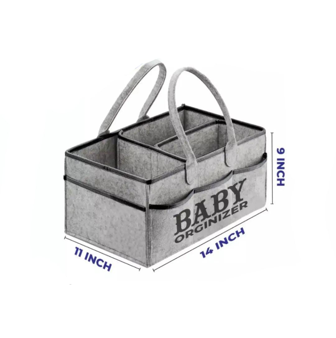 Pack of 3 Baby Caddy Organizer & Portable Storage Basket Foldable Durable Nursery Essentials Storage Basket Bin