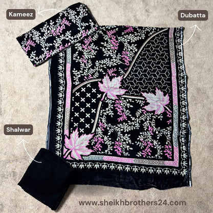 Palachi (پلچھی) Velvet Unstitch Suit in Elegant Design & Colors (Shalwar, Kameez & Dubatta)