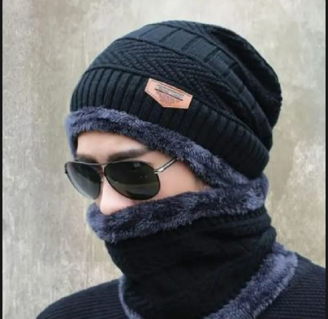 100% Original Song Ting Cap Neck Warmer | Beanie Hat Scarf | Winter Knitted Cap Neck Warmers | Winter Cap and neck for Unisex