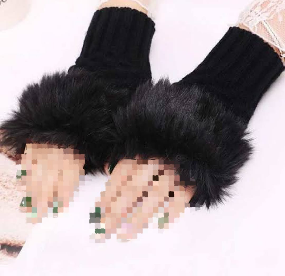 Hand Wrist Warmer Winter Fingerless Knitted Gloves for Girls