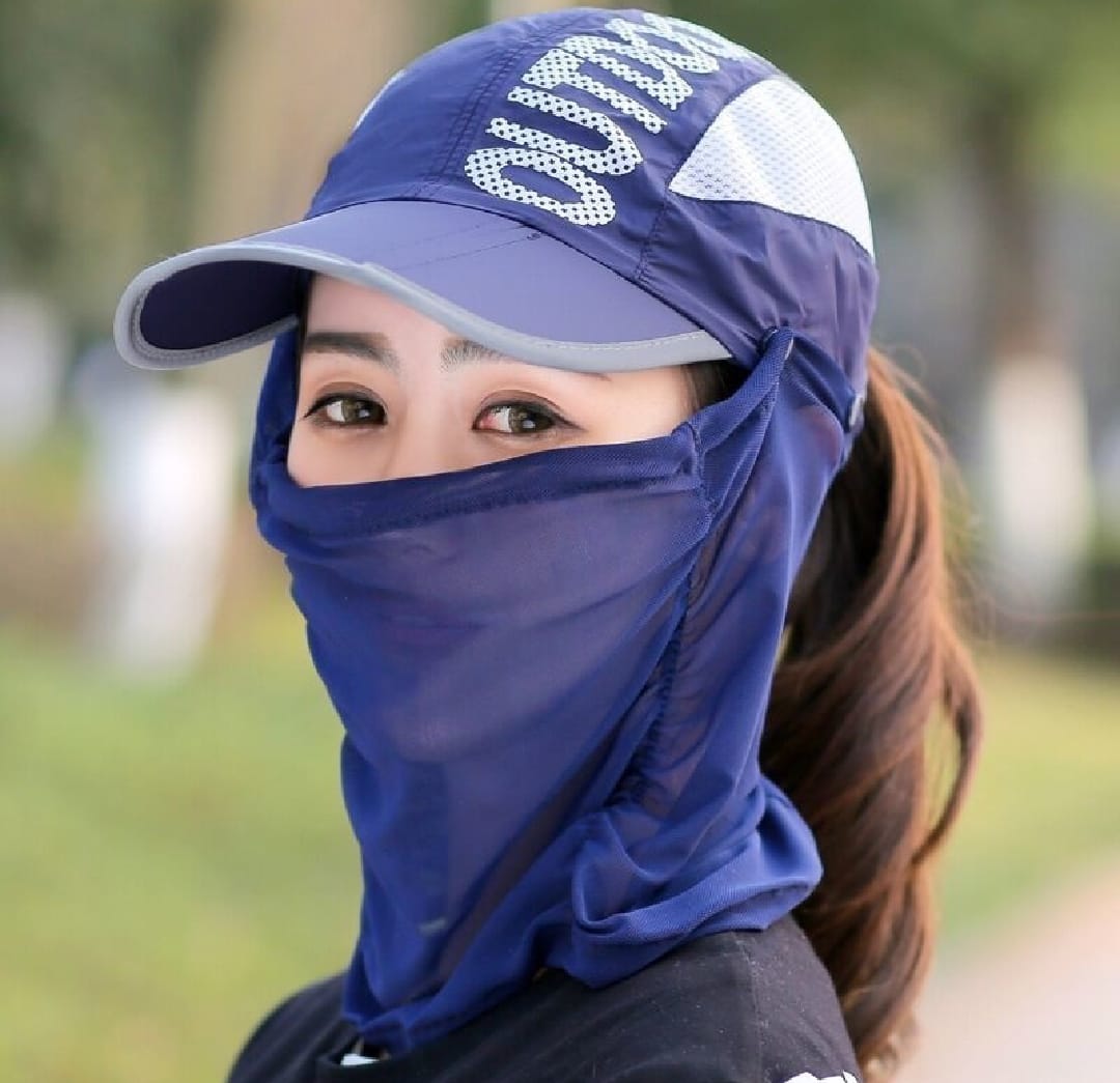 Summer Sun Cap & mask men and women UV protection sun hats cycling folding breathable face-covering fishing Cap for farm work