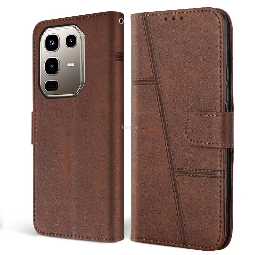 Book Cover for Infinix Note 50 4G / Note 50 Pro 4G Retro PU Wallet Case Flip Clasp Stand Cards Holder Casing