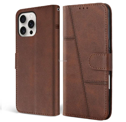 Book Cover for iPhone 14, 15 & 16 All Models PU Leather Wallet Case Flip Clasp Stand Cards Holder Casing