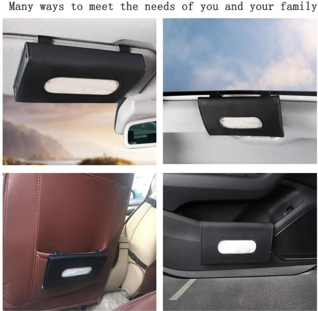 Premium Quality Sun Visor Car Tissue Box Holder with 50 FREE Tissues - Vehicle Tissue Dispenser