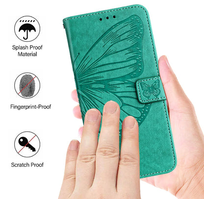 Phone Case for Realme C63 / C61 / Narzo N63 - PU Leather Book Cover Case - Wallet Case Card Slot Design - Butterfly design