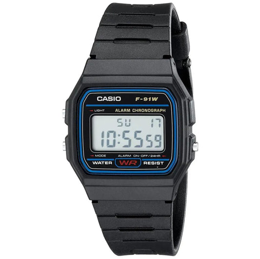 Casio F-91WM-9ADF Golden, Casio F-91WM-7ADF Silver, Casio F-91W-1DG Black - Digital Wrist Watch for Men - Vintage Series. Original Casio