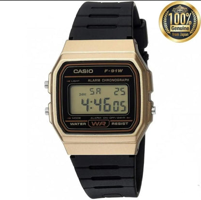 Casio F-91WM-9ADF Golden, Casio F-91WM-7ADF Silver, Casio F-91W-1DG Black - Digital Wrist Watch for Men - Vintage Series. Original Casio