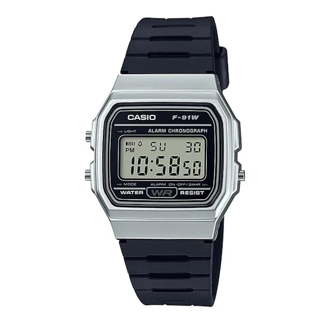 Casio F-91WM-9ADF Golden, Casio F-91WM-7ADF Silver, Casio F-91W-1DG Black - Digital Wrist Watch for Men - Vintage Series. Original Casio