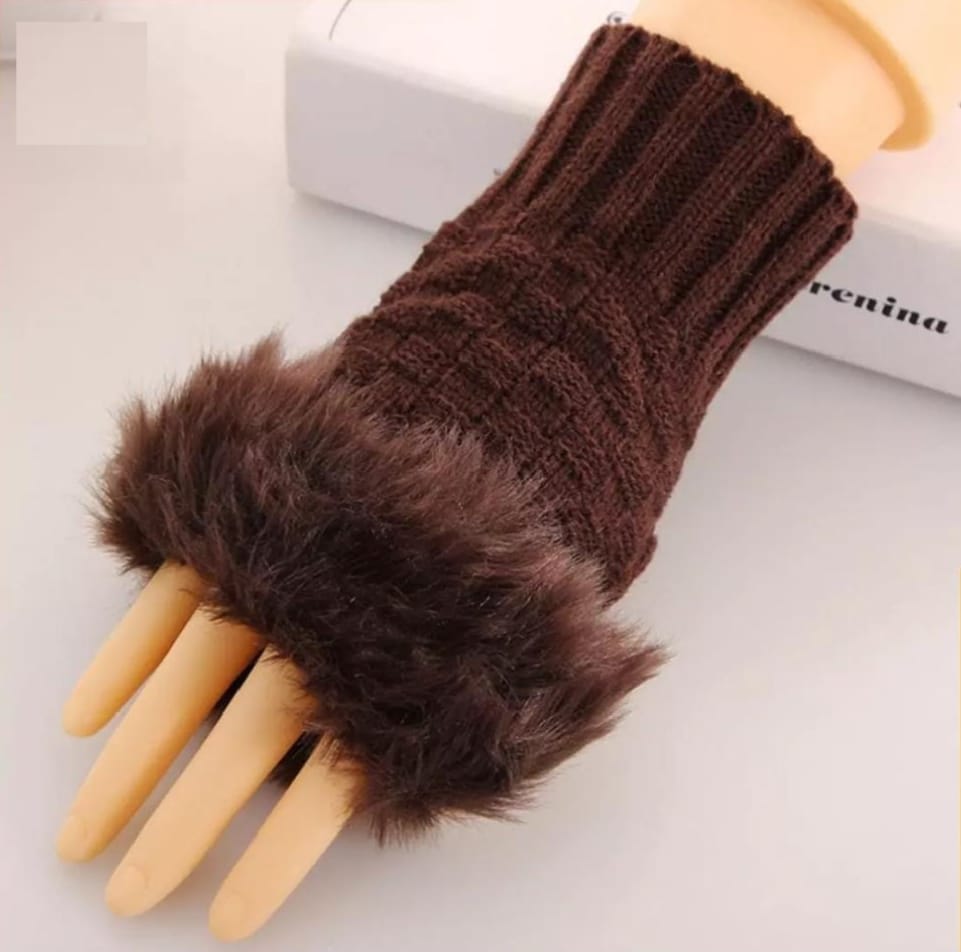 Hand Wrist Warmer Winter Fingerless Knitted Gloves for Girls