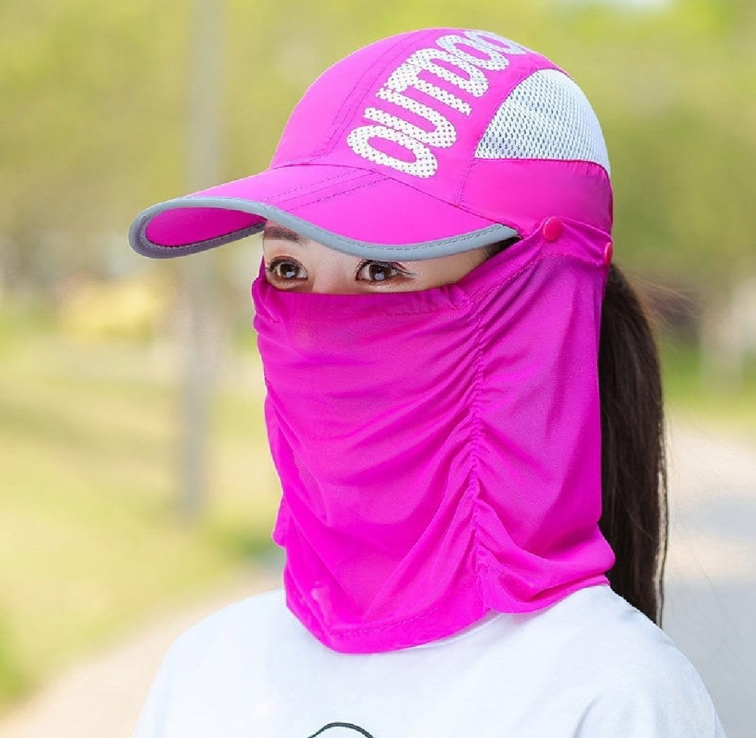 Summer Sun Cap & mask men and women UV protection sun hats cycling folding breathable face-covering fishing Cap for farm work