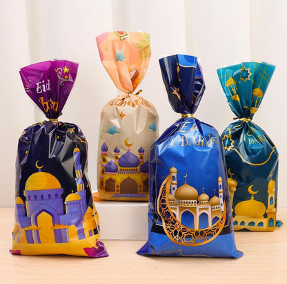 Eid Mubarak Plastic Candy Cookie Gift Packing Pouch