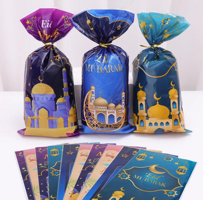 Eid Mubarak Plastic Candy Cookie Gift Packing Pouch