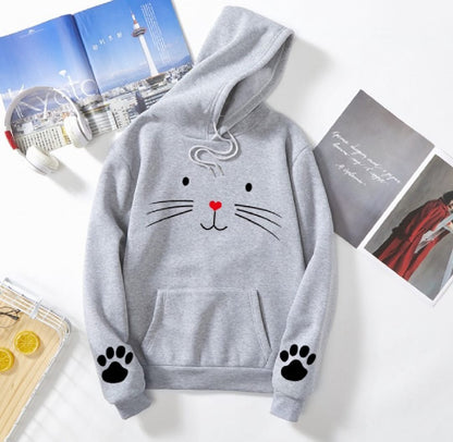 Pack of 1 Cute Cat Pullover Hoodie for Girls