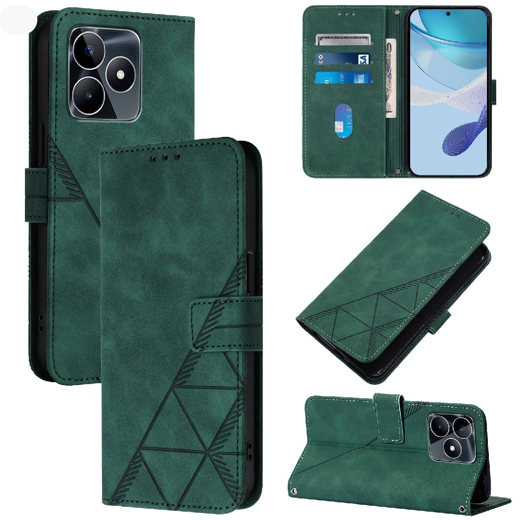 Phone Case for Realme C63 / C61 / Narzo N63 - PU Leather Book Cover Case - Wallet Case Card Slot Design