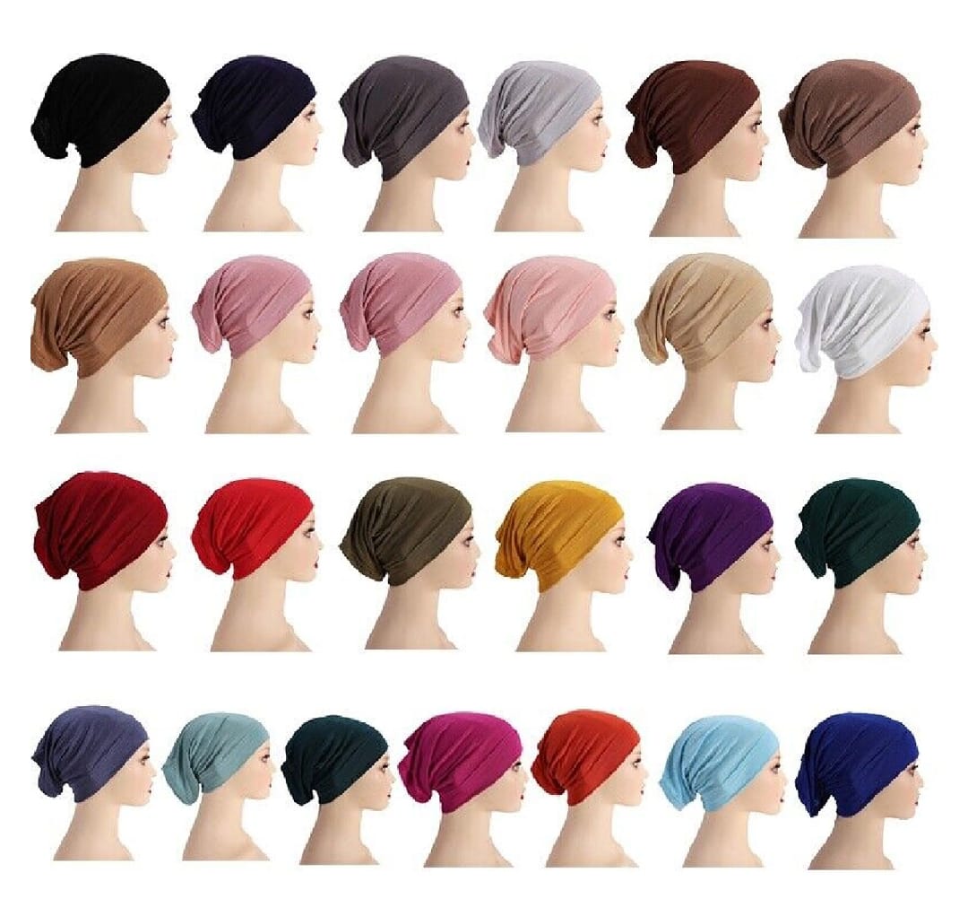 Pack Of 12 Plain Hijab Cap for girls