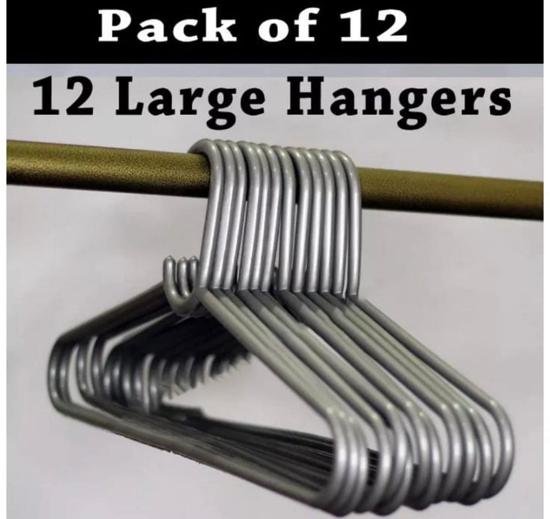 Pack of 12 Hangers - Fine Quality Plastics Gray Hanger