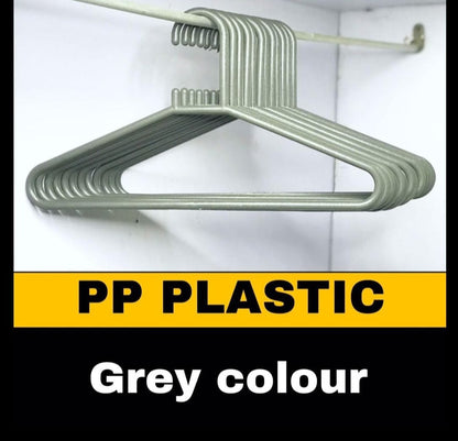 Pack of 12 Hangers - Fine Quality Plastics Gray Hanger