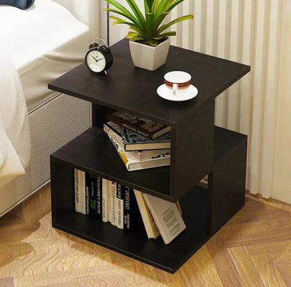 2 Side Tables Modern Side Table with storage shelf