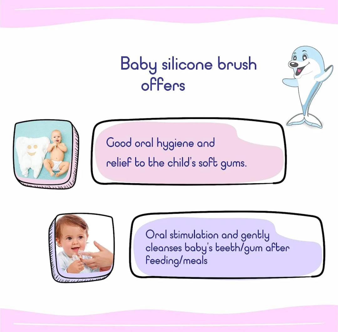 Pack of 2 Baby Finger Silicone Toothbrush for Training Teething With Box - Infant & Toddles & Lids Teeth Brush Soft Babies Toothbrush