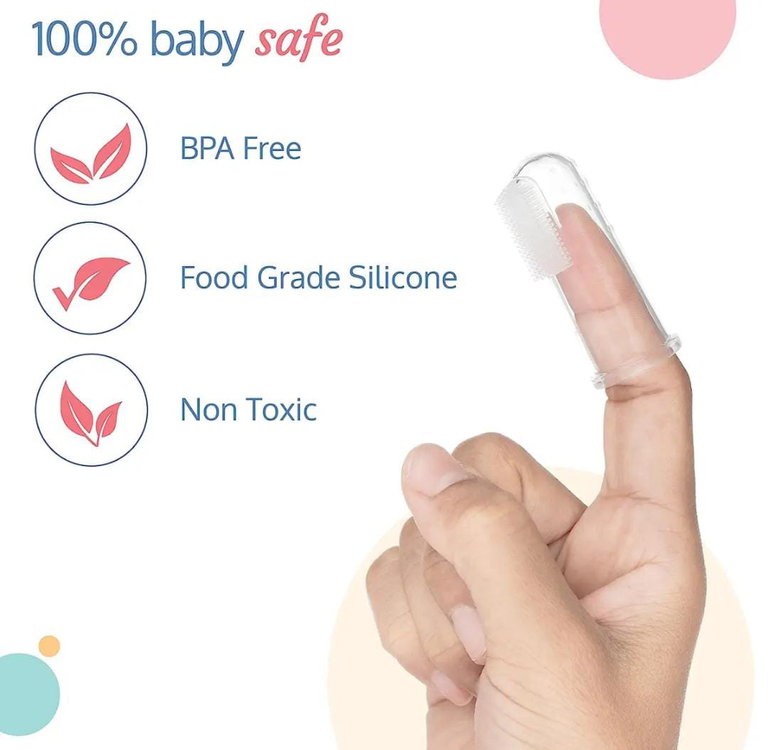 Pack of 2 Baby Finger Silicone Toothbrush for Training Teething With Box - Infant & Toddles & Lids Teeth Brush Soft Babies Toothbrush