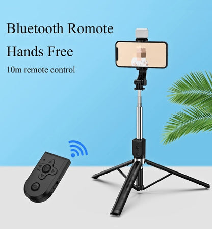 Premium 5.6 Feet Wireless Selfie Stick Tripod Stand - Bluetooth Remote, Foldable Design