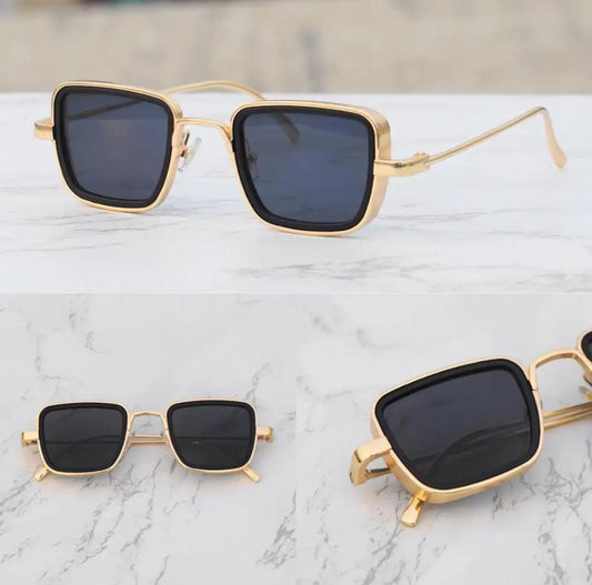 Original Metal Frame Sunglasses for Men Square Retro Cool Sun Shades Steampunk Style Sunglasses