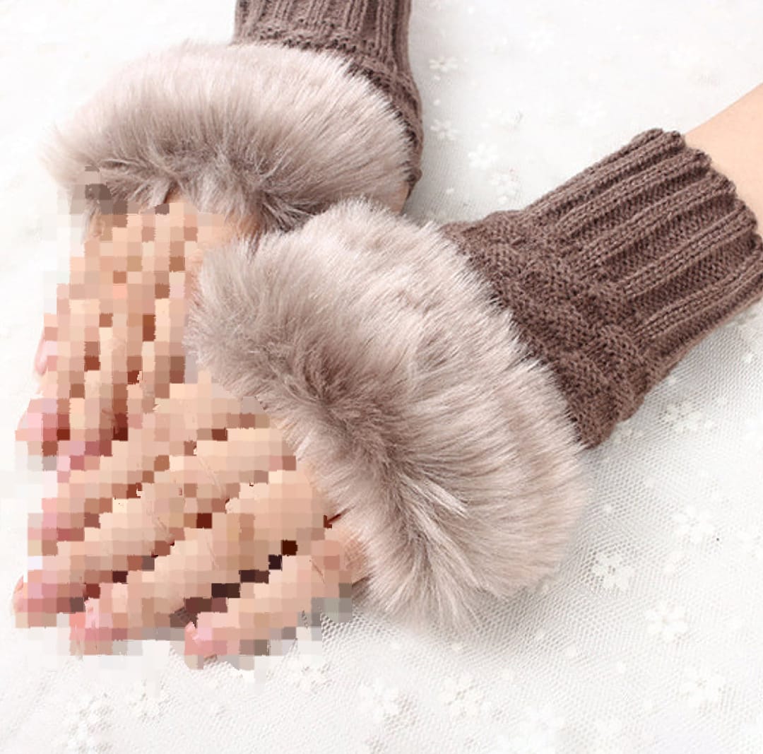 Hand Wrist Warmer Winter Fingerless Knitted Gloves for Girls