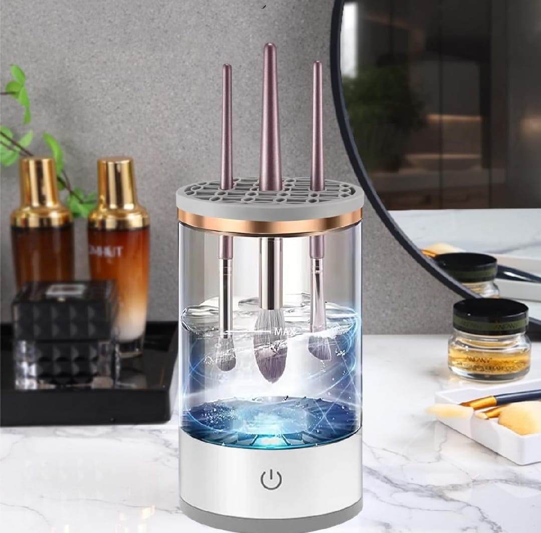 Automatic Makeup Brush Cleaning and Drying Stand Holder Electric Make Up Brush Cleaner Machine Quick Dry Tool