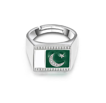 National Ring Flag Of Pakistan Ring - Adjustable Ring - Ring Size 7, 8 & 9