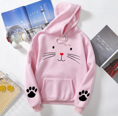 Pack of 1 Cute Cat Pullover Hoodie for Girls