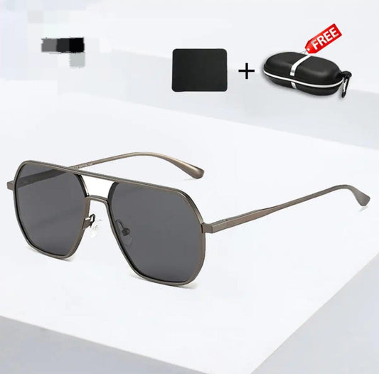 Large Frame Double Beam TAC Polarized Unisex Fashion Clean Vision Sunglasses for Men