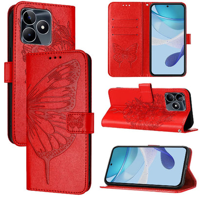 Phone Case for Realme C63 / C61 / Narzo N63 - PU Leather Book Cover Case - Wallet Case Card Slot Design - Butterfly design