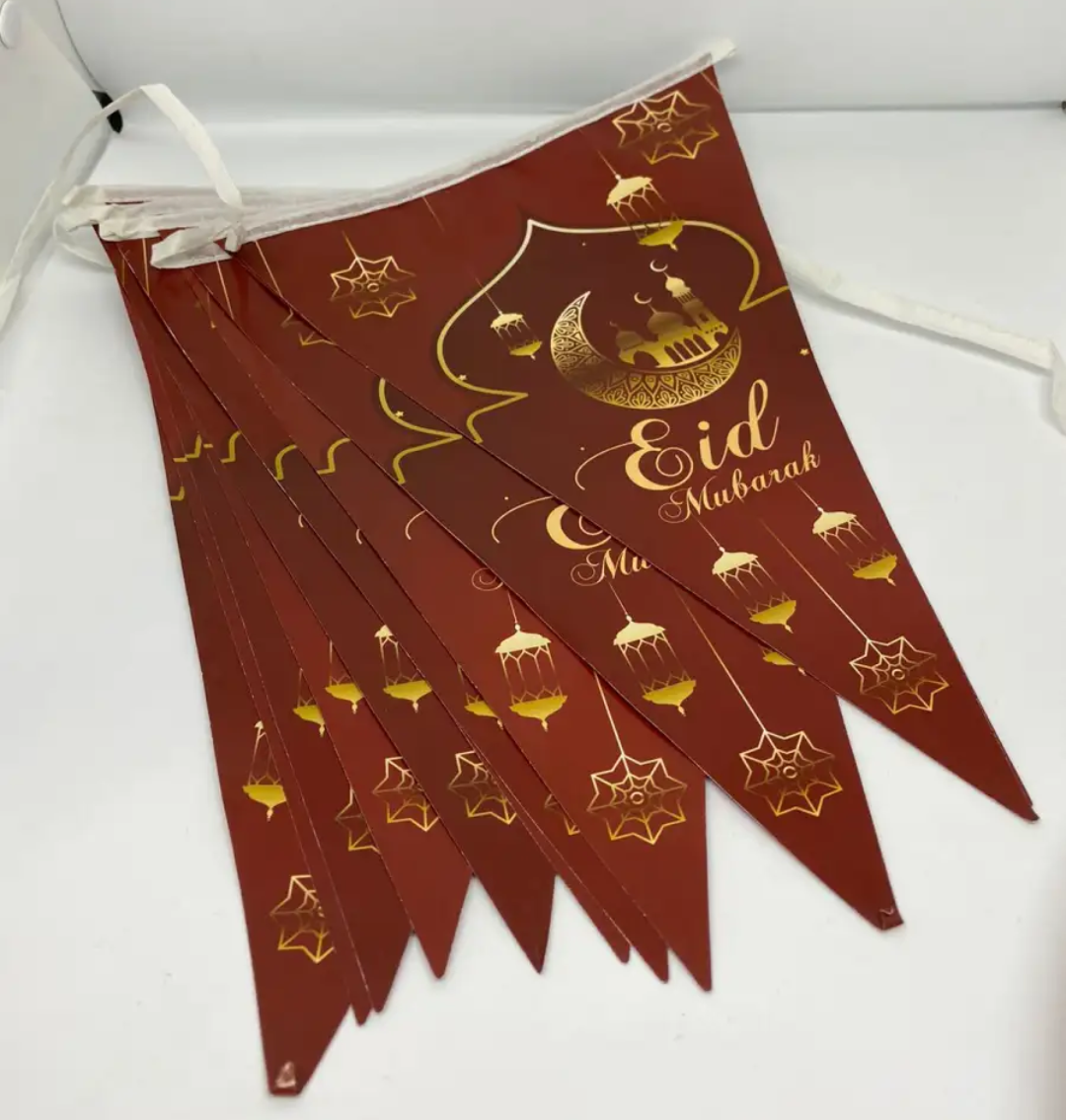 Pack of 10 Flags Eid Mubarak Flag for Home Decoration