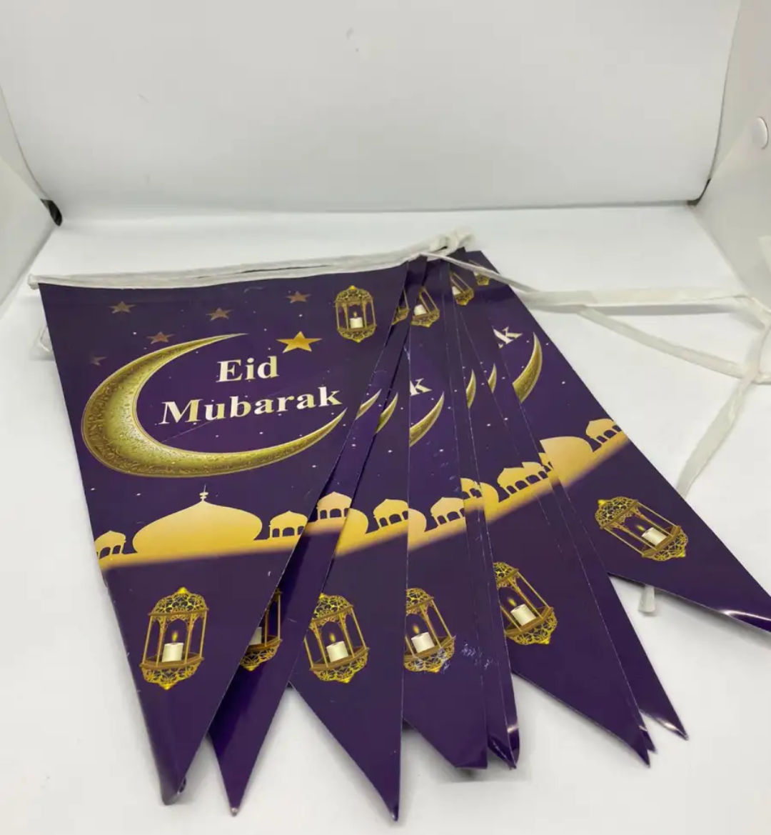 Pack of 10 Flags Eid Mubarak Flag for Home Decoration