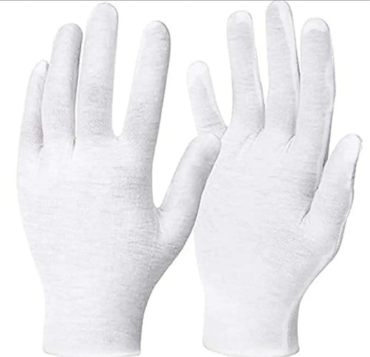 White Cotton Summer Hand Gloves for Men & Women