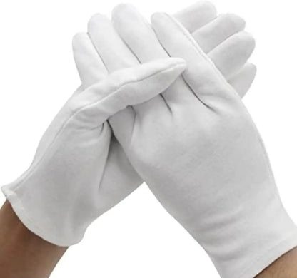 White Cotton Summer Hand Gloves for Men & Women