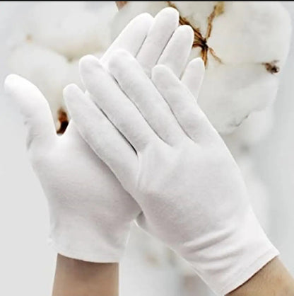 White Cotton Summer Hand Gloves for Men & Women