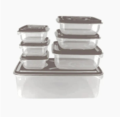 Food Containers, Thumb lock stackable plastic food storage box (4000ml, 7pc Set)