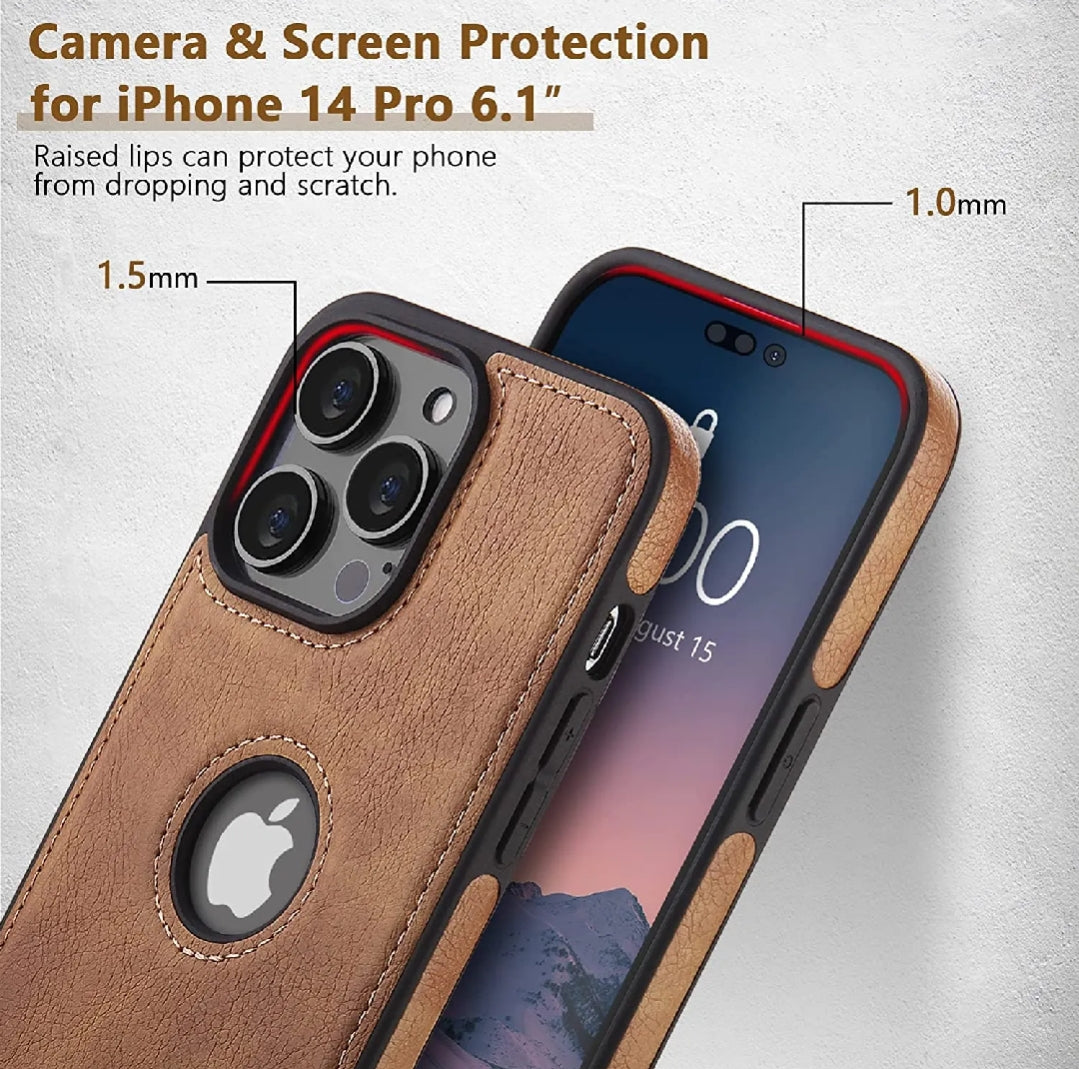 High Quality PU Leather Case for iPhone 13 pro max Series Camera and Logo Protection, Lightweight and Stylish Phone Case