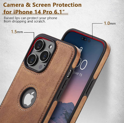 High Quality PU Leather Case for iPhone 13 pro max Series Camera and Logo Protection, Lightweight and Stylish Phone Case