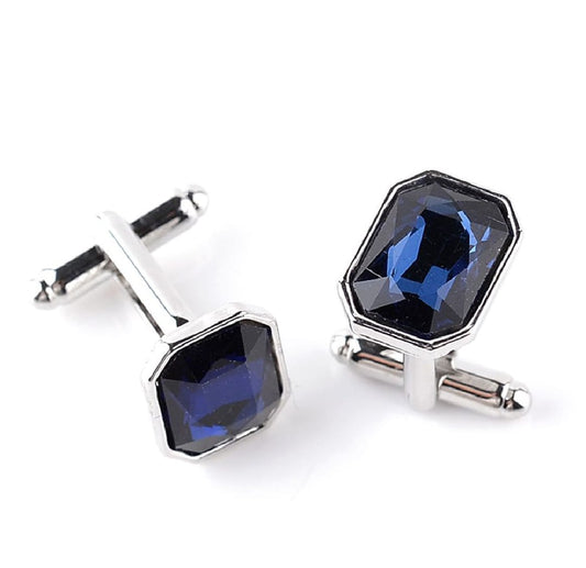 Premium Silver with Blue Nug Cufflinks