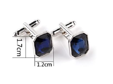 Premium Silver with Blue Nug Cufflinks