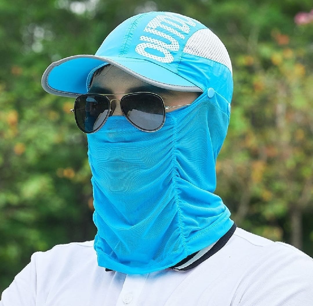 Summer Sun Cap & mask men and women UV protection sun hats cycling folding breathable face-covering fishing Cap for farm work